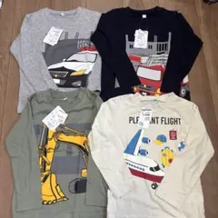 新品タグ付き　男の子　100サイズ　長袖シャツ　4枚セット　はたらくくるま