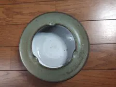 陶器 灰皿 グリーン系 ヴィンテージ
