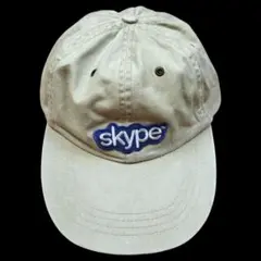 skypeスカイプ 企業物キャップ ベージュ