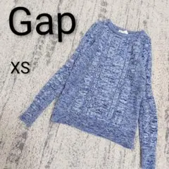 신품 GAP 갭 블루 코튼 목 니트 XS 스웨터 k5507