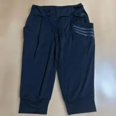 adidas フィットネスウェア ヨガ 3ストライプ ニットカプリパンツ