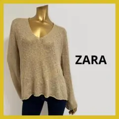 【4287】ZARA KNIT フレア ニット トップス M