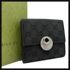GUCCI（グッチ）】極美品GGキャンバスWホック財布コンパクトエクリプス 