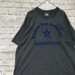 USA製90sヴィンテージTシャツ！シングルステッチ　グレー半袖古着　XL71