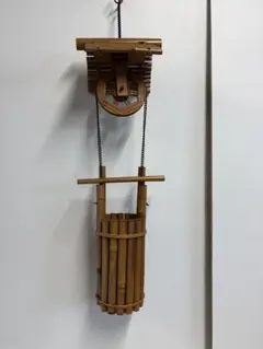 竹製　花入れ つるべ形吊り下げ