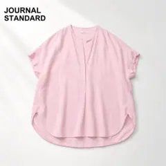 JOURNAL STANDARD レーヨン麻ノーカラーブラウス ピンクのサムネイル