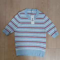 WEGO　マルチボーダーリブニット　半袖　新品未使用品　Tシャツ