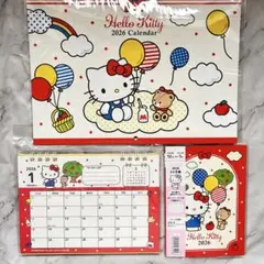 キティ　2026 スケジュール帳　卓上カレンダー　壁　3点セット★ サンリオ
