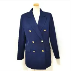 美品★GU 紺ブレザー 金ボタン ダブルブレスト S テーラードジャケット