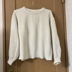 GU アイボリー 長袖ニットセーター L