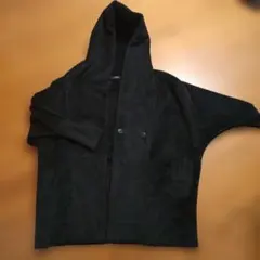 エモダフード付き黒ジャケットコートのサムネイル