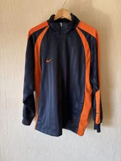 【日本製】NIKE トラックジャケット ネイビー オレンジ シャドーストライプ