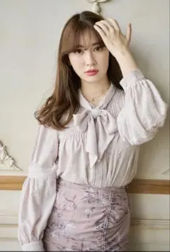 herlipto Bow-Tie Lace Trimming Blouse