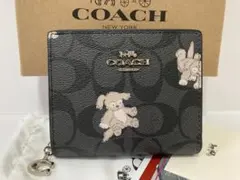 【未使用/処分！】COACH 財布 ドッグ★二つ折り　★コーチCC921 犬