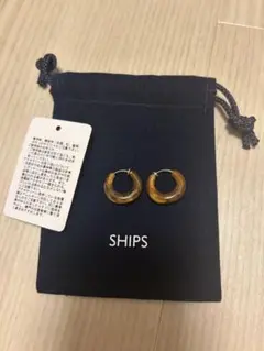 SHIPS フープイヤリング （ノンホールピアス） べっ甲柄　新品未使用のサムネイル
