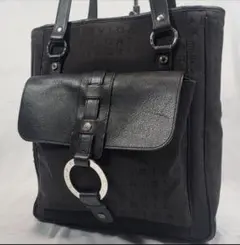 BVLGARI トートバッグ 肩掛け A4可 サークルロゴ シルバー金具中古品のサムネイル