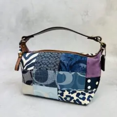 COACH パッチワーク ショルダー ハーフムーン デニム 1385 - メルカリ