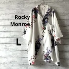Rocky Monroe 花柄 オープンカラーシャツ メンズ　総柄　半袖　Lのサムネイル