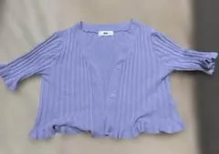 【良品】WEGO パープル半袖カーディガン サイズF