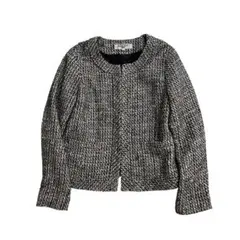 NATURAL BEAUTY BASIC ツイード ノーカラー ジャケット L