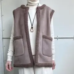 Mouflon Mouflon ムフロンムフロン ウール ボアベスト キャメル - メルカリ