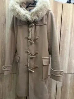 SHIPS ベージュ ダッフルコート美品ファー付き