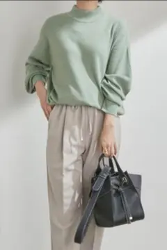 Vis グリーン ハイネックニット FREE