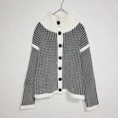 バナナリパブリック アンゴラ ニット カーディガン チェック 羽織 a1911