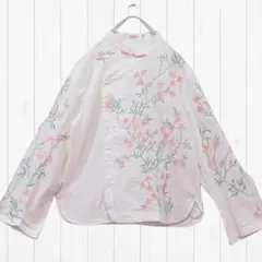ヴィンテージ チャイナ刺繍のブラウス・羽織り 刺繍 シルク 中国 