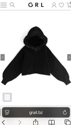 新品グレイルフードファーニットパーカー[an1497]