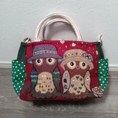 フクロウ　ショルダーバッグ　ハンドバッグ　2way