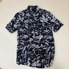 【美品】 H&M アロハシャツ ネイビー　白 総柄 半袖のサムネイル