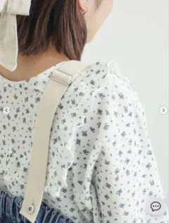 サマンサモスモス　ワッフルローズ柄前後2WAYカットソー　オフホワイト(花柄)