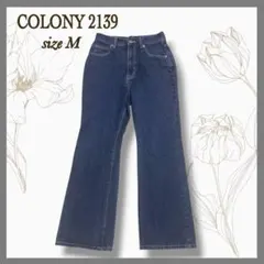 COLONY 2139 濃紺 セミフレアデニムパンツ M ハイウエスト 綿のサムネイル