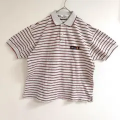 ellesse ポロシャツ M ストライプ ヴィンテージ 半袖
