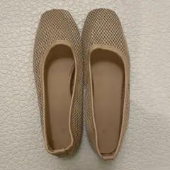 メッシュ スクエアトゥ フラットシューズ　(お値下げ中)