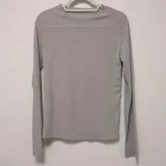 グレー 長袖 Tシャツ シアー素材