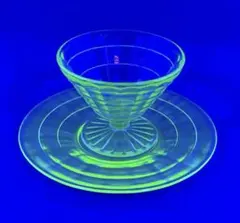 ウラン硝子 氷カップ USA (F)フェデラル社刻印 吹硝子 - メルカリ