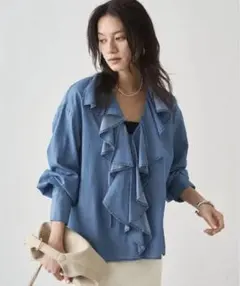 2026年最新】Loungedress カラー：ブルー系 レディース 長袖 シャツ