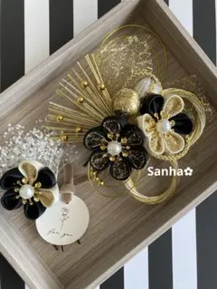 T-1191 つまみ細工 髪飾り 水引 成人式 卒業式 結婚式 七五三 髪飾り