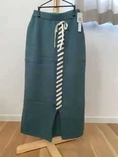 RADIATE ステッチニットロングスカート　グリーン