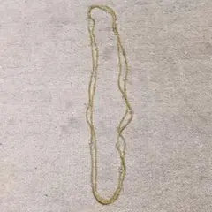 ビーズ ネックレス　ハンドメイド　ゴールド色
