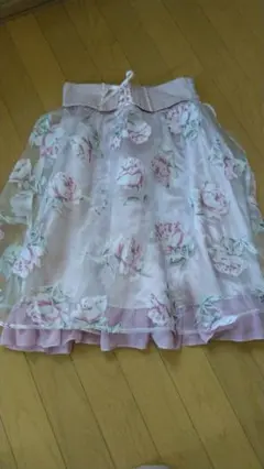 アクシーズファム シフォン フレアスカート 花柄