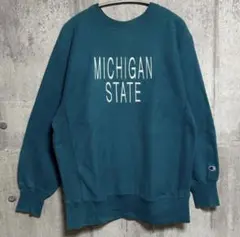 希少カラー90sUSAリバースウィーブXL michigan state刺繍ロゴ