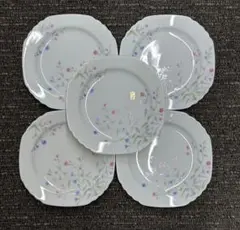 新品未使用　食器　花柄デザインのお皿　5枚　桃山窯