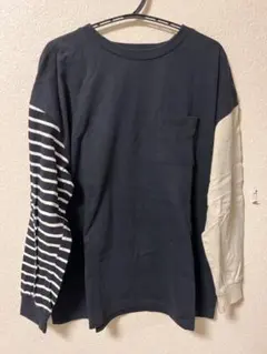 バイカラー袖　長袖ロンT
