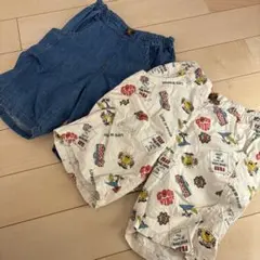 BREEZE デニムと柄物の半ズボン2点セット