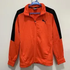 140㎝　プーマ　暖か素材　PUMA オレンジ ブラック ジャージ　ジャケット