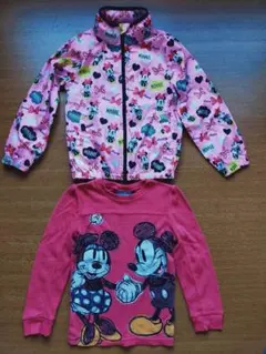 130サイズ ミニーマウスジャケットとミッキー長袖トレーナーセット