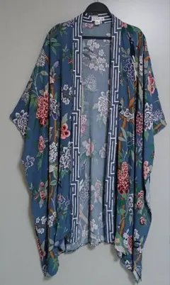 GP&J Baker × H&M 花/鳥柄 パターンド着物 ブルー M/Lサイズ
